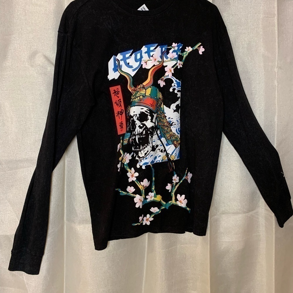 Original Gravity Menβs NWT Long Sleeve T-Shirt 'Skull Motif ' Size Mββββββββββ - Picture 2 of 8